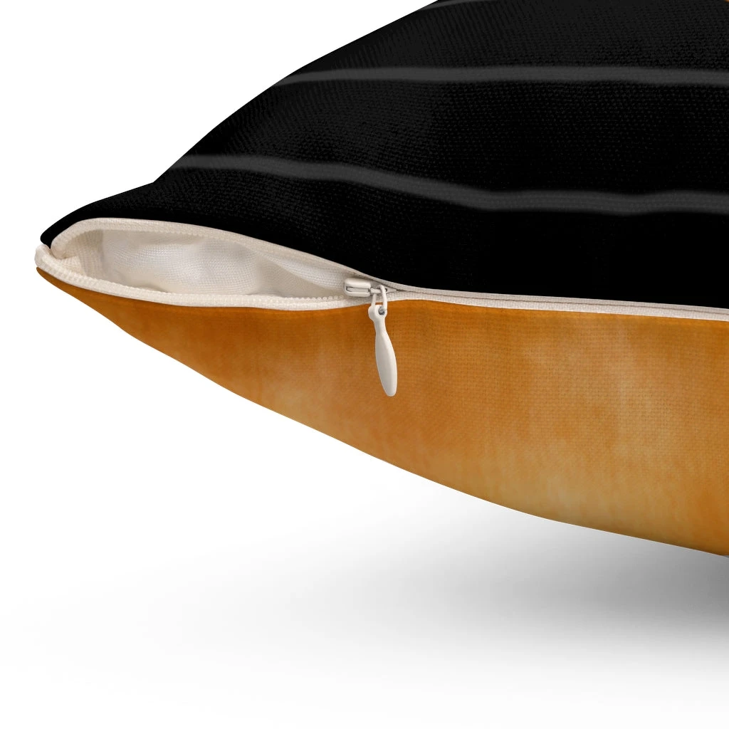 Spun Polyester Square Pillow- Pumpkin