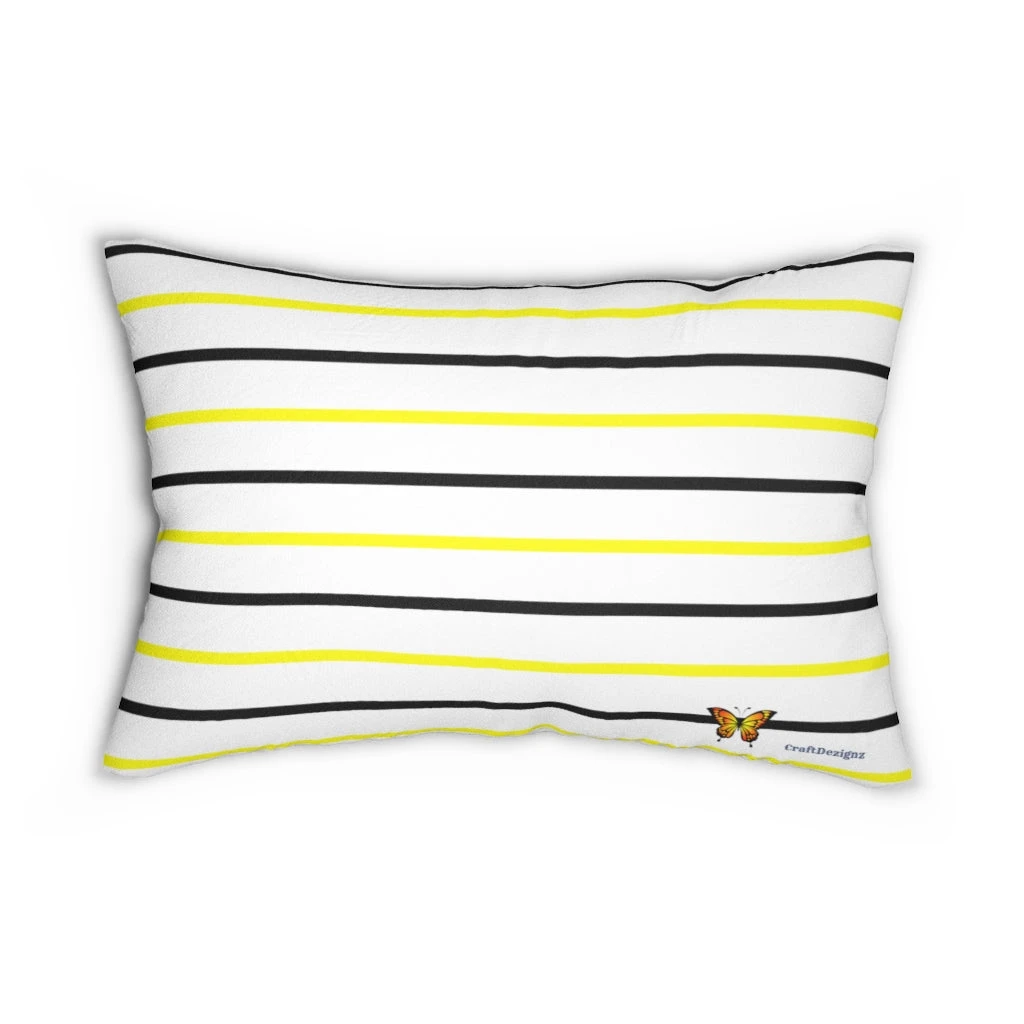 Spun Polyester Lumbar Pillow - Butterfly
