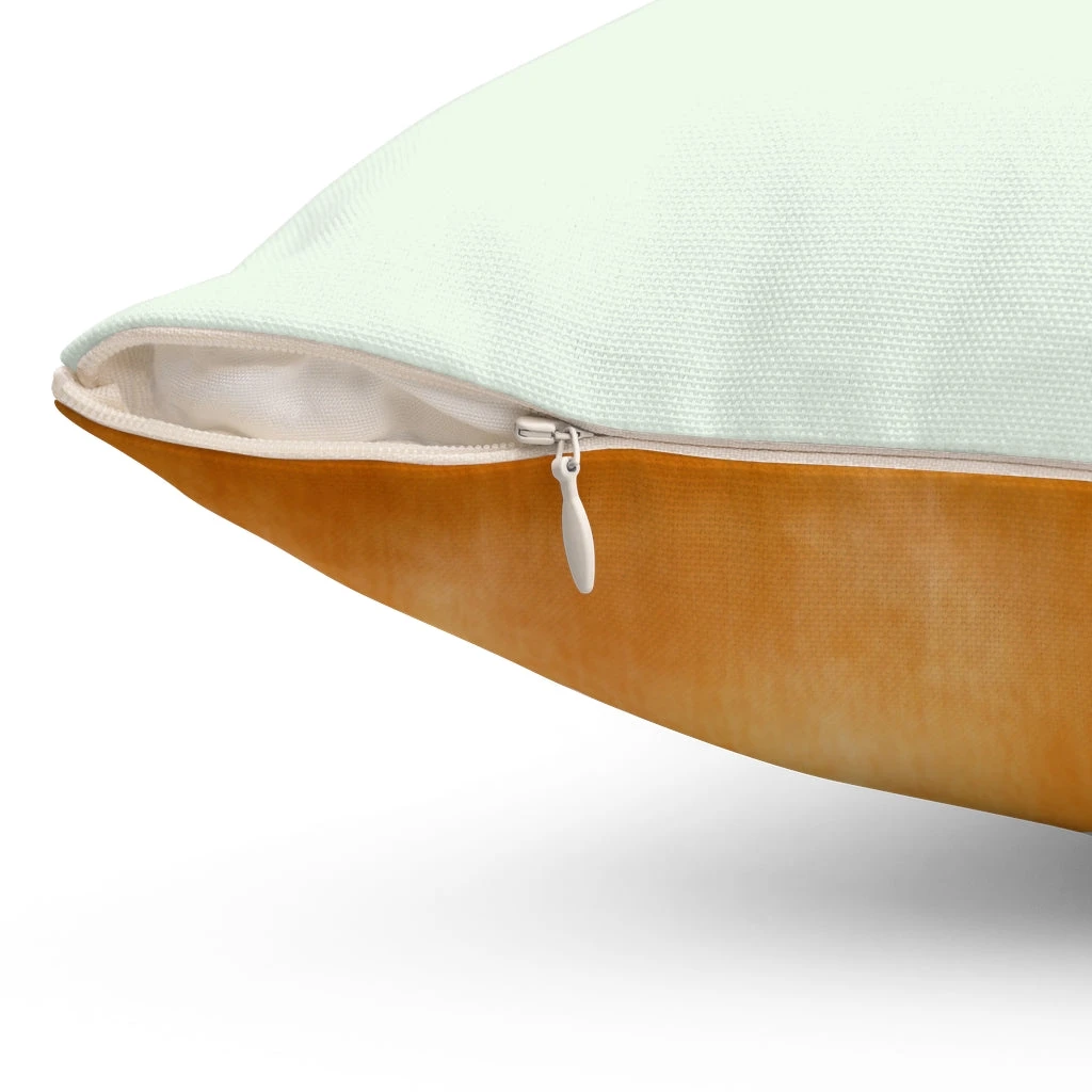 Spun Polyester Square Pillow. - Hello Fall