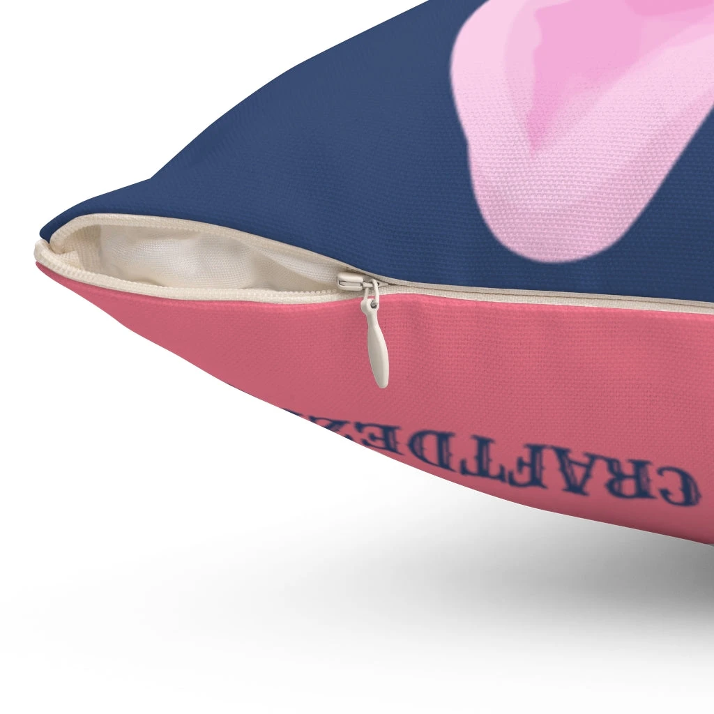 Spun Polyester Square Pillow - Pink Flower Bloom