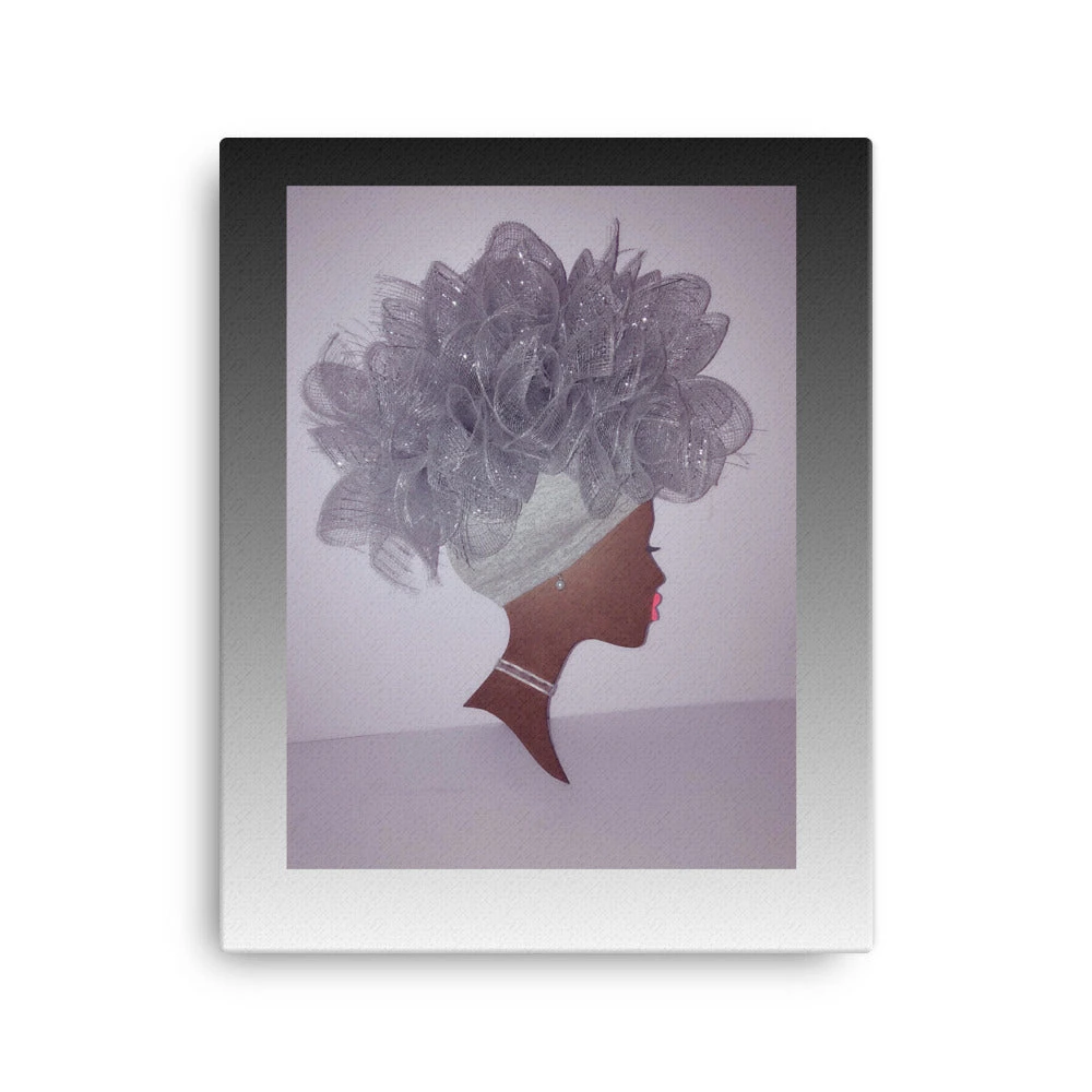 Simply Elegant Silver Diva Wall Hanging Canvas